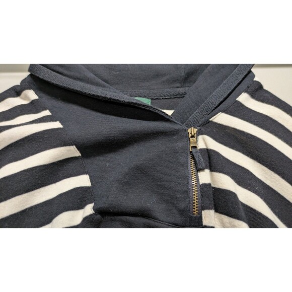 Ralph Lauren Black white Striped Pullover Sweat Shirt Top XL zip accent - Picture 4 of 7